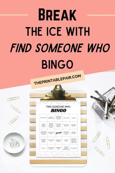 Break the ice with Find Someone Who Bingo Get To Know Your Coworkers, Find Someone Who Bingo, Ice Breaker Bingo, Find The Guest Game, Meeting Activities, Find The Guest, Meeting Planning, Team Builders, Ice Breaker