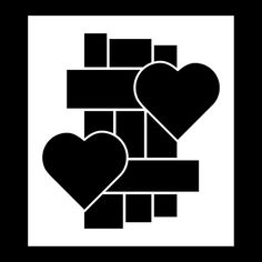 two hearts are stacked on top of each other in the shape of a rectangle