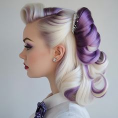 40 Pin Up Hairstyles for Vintage Enthusiasts - My Blog Pinup Hair For Wedding, Pinup Style Wedding Hair, Pin Up Girl Hairstyles For Long Hair, Pin Up Girl Hairstyles, Blonde Pinup Hair, Pin Up Bangs, Retro Ponytail, Updo With Headband, Pin Up Curls