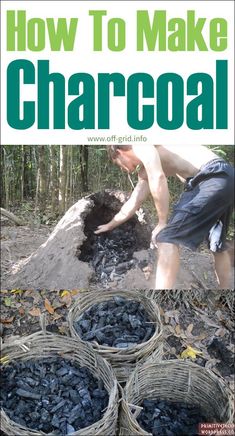 Ground Clear Diy, How To Make Charcoal, Off Grid Cooking, Miejski Survival, Off Grid Camping, Making Charcoal, Diy Charcoal, Grid Ideas, Off Grid Survival