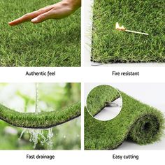 the different types of artificial grass that are being used to create an artificial lawn area