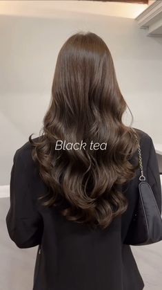 Soft Brown Hair Asian, Brown Hair For Asian, Chocolate Black Tea Hair Color, Black Tea Hair Color, Chocolate Black Tea Hair, Asian Dark Brown Hair, Dark Brown Asian Hair, Dark Milk Tea Hair Color, Chocolate Brown Hair Asian