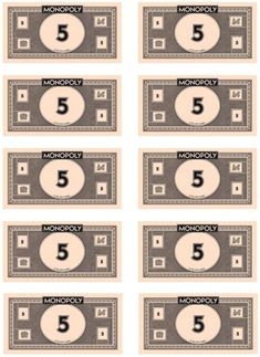 five hundred dollar bills with the number five on each one side and four different sides