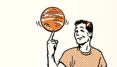 a man holding up an orange frisbee in front of his face