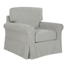 a gray chair with a white background