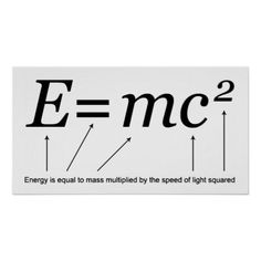 the symbol for energy is equal to mass applied by the speed of light squared