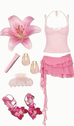 Fest Temaer, Ibiza Outfits, 2000s Fashion Outfits, Mode Inspo, Really Cute Outfits, Summer Fashion Outfits, Pink Outfit, Girly Outfits, Looks Style