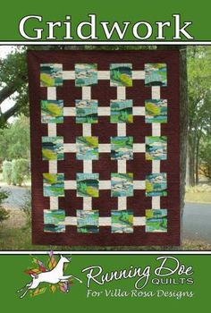 the cover of the book gridwork by running doe quilts