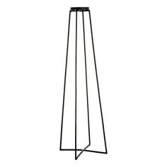 a black metal floor lamp on a white background