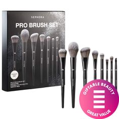 An eight-piece brush set of Sephora’s PRO Brushes ideal for creating a full-face look, packaged in a vegan leather pouch.What Else You Need to Know: This is an eight-piece makeup brush set of bestselling PRO foundation, powder, blush, highlight, concealer, shadow, crease, and brow brushes. The brushes’ synthetic bristles are soft, vegan, cruelty-free, and perfect for any formula.This Set Contains:- PRO Foundation #56- PRO Concealer #57- PRO Powder #59- PRO Highlighter #98- PRO Blush #93- PRO Shadow #15- PRO Crease #27- PRO Brow #20 Diy Lip Balm Recipes, Pro Concealer, Lip Balm Recipes, Diy Lip Balm, Diy Lips, Brow Brush, Shop Makeup, Sephora Collection, It Cosmetics Brushes