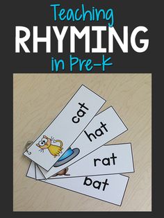 teaching rhyming in prek - k with pictures and words on the cards