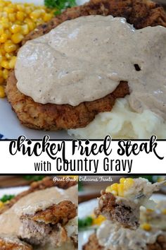 chicken fried steak with country gravy