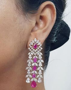 From classic solitaires to intricate patterns,
 discover the perfect blend of sophistication and glamour. Diamond Earrings Indian, Earring Indian, Bridal Earring, Diamond Earrings For Women, Diamond Necklace Designs, Necklace Ideas