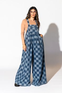 LALA ORIGINAL: Big Feelings Oversized Denim Overalls – Dressed in Lala Oversized Overalls, Satin Playsuit, Dressed In Lala, Oversize Outfit, Big Feelings, Denim Overall Dress, Ultra Wide, Blazer Set, Flannel Jacket