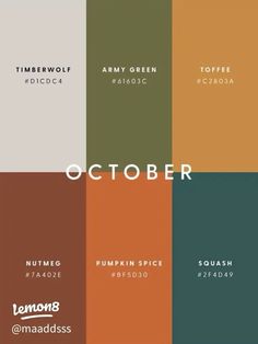 the color scheme for an upcoming album, october