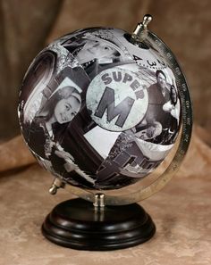 Globe Crafts, Photo Collage Gift, Globe Art, Collage Diy, Diy Anniversary, Bf Gifts, Grad Gifts, Handmade Christmas Ornaments, Photo Craft