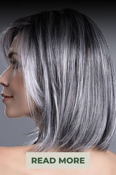 PRICES MAY VARY. Granny grey hair is an unfashionable trend. When it appears on young faces, or on the heads of mature and elegant middle-aged and elderly women, it gives people a sense of confidence and temperament beauty. You can wear this grey lob do anything you want This grey wig is mixed with silver and black hair, black hair root, natural hair color is close to real hair growth, suitable for women of all ages, and a small amount of silver white bangs adds a touch of playfulness and flexib Long Layers With Bangs, Natural Straight Hair, Grey Wig, Permanent Hair Dye, Alternative Hair, Roots Hair, Synthetic Lace Front Wigs, Natural Hair Color, Womens Wigs