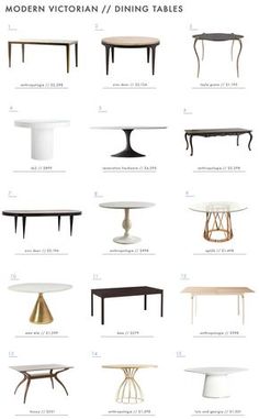 modern dining tables and chairs in different styles