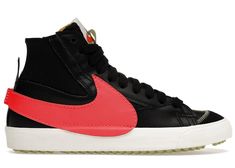 Check out the Nike Blazer Mid 77 Jumbo Black Bright Crimson available on @StockX Nike Blazer Mid 77 Jumbo, Converse X Cdg, Jordan 1 Green, North Face 1996, The North Face 1996, Converse New, Nike Blazer Mid 77, Fitting Room, Nike Blazer Mid