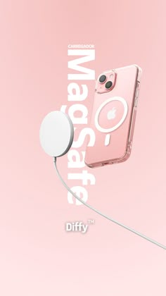 an iphone is connected to a charger on a pink background with the words, happy mother's day diffy