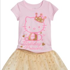 Nwt Hello Kitty Birthday T-Shirt & Tutu Set 2 Piece Size 24 Months Hello Kitty Happy Birthday, Hello Kitty Happy, Hello Kitty Birthday, Birthday Shirts, 2 Piece, Kids Shop, Hello Kitty, Happy Birthday, Kitty