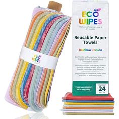 the eco wipes reusable paper towels are multicolored