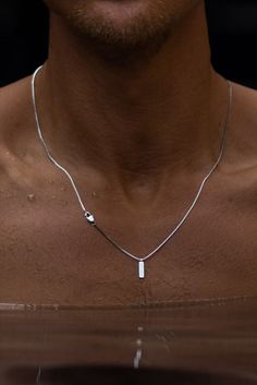 Guy Jewelry, Mens Silver Chain Necklace, Silver Chain For Men, Mens Silver Necklace, Mens Chain Necklace, Mens Jewelry Necklace, Minimal Jewelry, Mens Accessories Jewelry