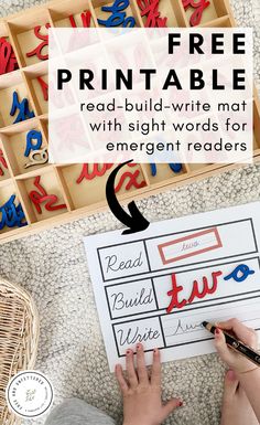 the free printable read - build write mat with sight words for emerger readers