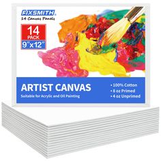 six pack of artist canvass