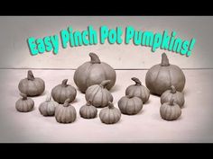 an image of pumpkins made out of clay with the words easy pitch pot pumpkins