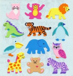 a bunch of cut outs with different animals on them