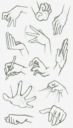 several hands are shown with different gestures