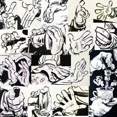 black and white drawing of hands holding cups