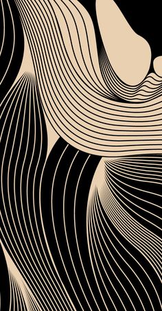 an abstract black and white background with wavy lines in the shape of waves on top of each other