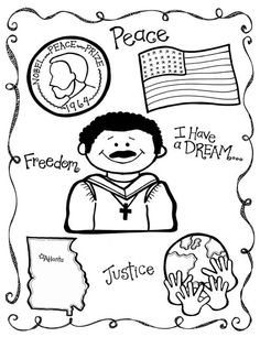 a coloring page with an american flag and the words peace, i have a dream