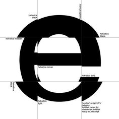 an image of the letter e in black and white, with different lines on it