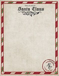 an old fashioned christmas letterhead with red and green striped trimmings on parchment paper