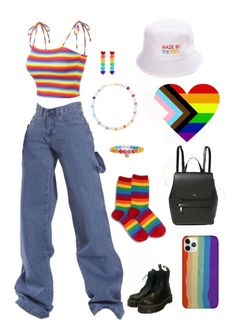 Outfit Ideas For Pride, Pride Outfit Ideas, Lgbtq Outfit, Pride Parade Outfit, Rainbow Accessories, Rainbow Outfit, Pride Outfit, Foto Poses, Pride Parade