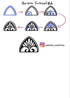 the diagram shows how to draw an arch with different shapes and sizes, including one for each