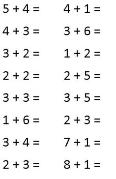 an addition worksheet with numbers and symbols to help kids learn how to use them