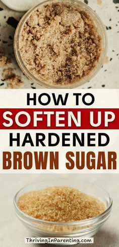 the ingredients for brown sugar are shown in bowls, and on top of each other