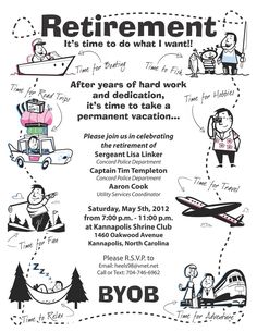 an advertisement for a retirement party