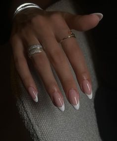 Almond French Tip, Long Almond, Her Nails, Tip Nails, French Tip Nails, Pin It, Almond, Nails, Pink