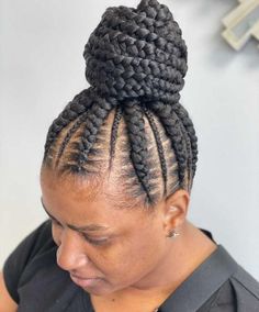 Simple Cornrow Bun Updo Style Your Braids, Short Crochet Braids Hairstyles, Cornrow Updo Hairstyles