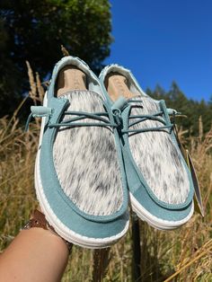 Hey Dudes Western, Western Hey Dudes, Cowhide Hey Dudes, Hay Dudes, Cute Hey Dudes, Hey Dude Shoes Women, Western Footwear, Takuache Girl Outfits, Custom Hey Dudes