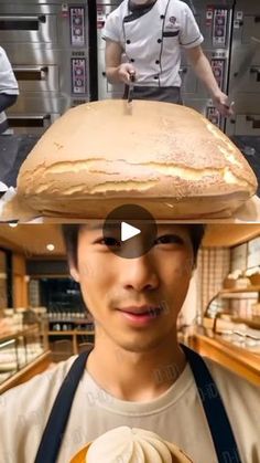 the man is wearing a large sandwich on his head