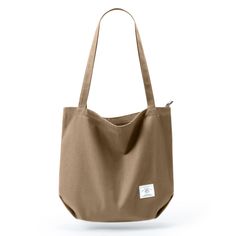 PRICES MAY VARY. QUALITY MATERIAL: This tote bag is made of high quality canvas, lighweight, soft and durable, easy to clean and washable. LARGE CAPACITY: L*W*H: 45*12*38cm(17.7*4.7*15inches), canvas totes umbrella, wallet, bottle, perfume, makeups and other items. MINIMALIST DESIGN: The canvas bag is simple and stylish, with a solid color which is timeless, can be match with any outfit. MULTIPLE OCCASSIONS: Women handbag perfect for dating, shopping, working, traveling and daily use. A great gi Khaki Tote Bag, Tan Tote Bag, Tote Bag With Zipper, Bottle Perfume, Classic Tote Bag, Canvas Totes, Simple Work, Everyday Tote Bag, Brown Tote Bag