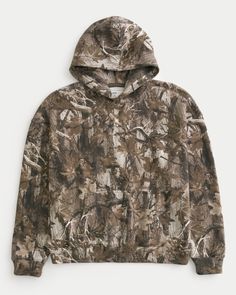 Men's Boxy Camo Hoodie | Men's Tops | HollisterCo.com Aesthetic Hoodies, Camouflage Hoodie, Camo Sweatshirt, Hollister Hoodie, Fall Fit, Camo Designs, Camo Hoodie, Men's Tops, Pullover Sweatshirts