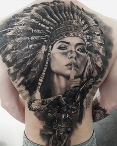 Native Indian Tattoos, Ink Tattoo Girl, Tatoo 3d, Chicanas Tattoo, Catrina Tattoo, American Indian Tattoos, Native American Tattoo, Native American Tattoos