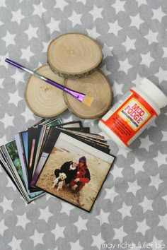 the supplies needed to make diy wood coasters